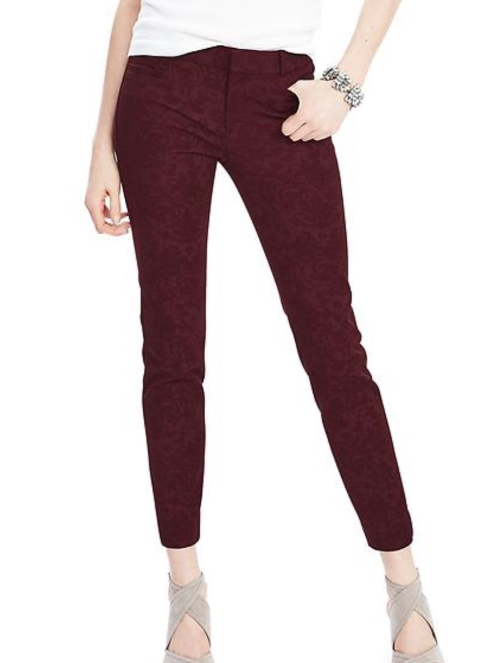 Banana Republic Slim Ankle Pants in Deep Burgundy